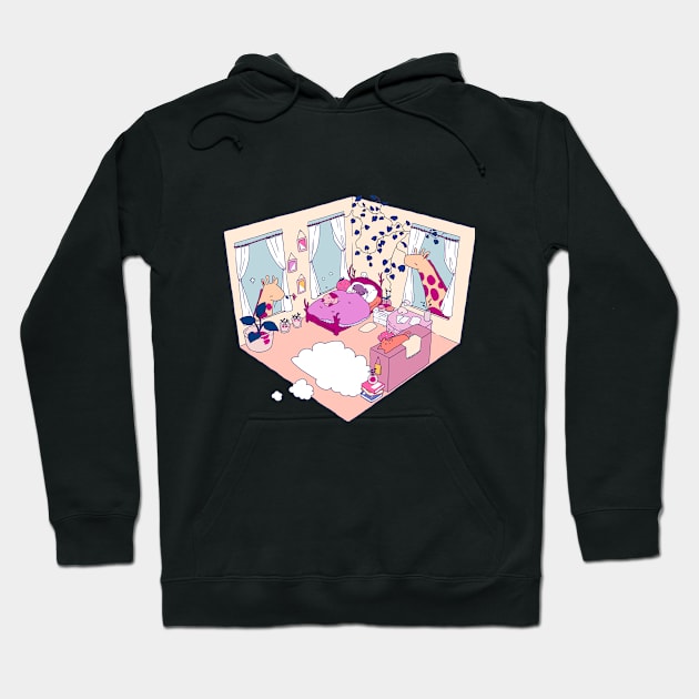 snoozing. Hoodie by tofuvi